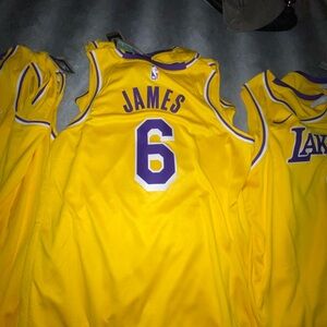 Nike Lakers LeBron James Yellow Jersey